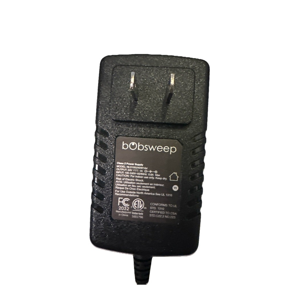 24V 1A DC Adapter Charger For Bobsweep bObi Robotic Vacuum Cleaner Power Cord